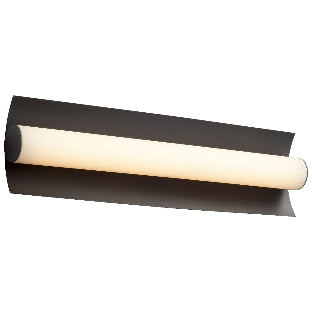 Wave Collection Black Modern LED Vanity Mirror with Adjustable Brightness - Perfect for Bathroom Makeup & Dressing Room Lighting | Oxygen 3-5022-15 Contemporary Design