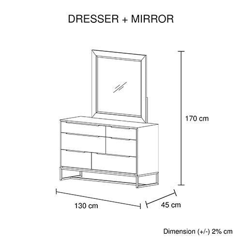 Stylish Hannah Dresser with Mirror - Elegant Vanity Table for Bedroom & Dressing Room - Perfect for Makeup, Jewelry Storage & Home Decor
