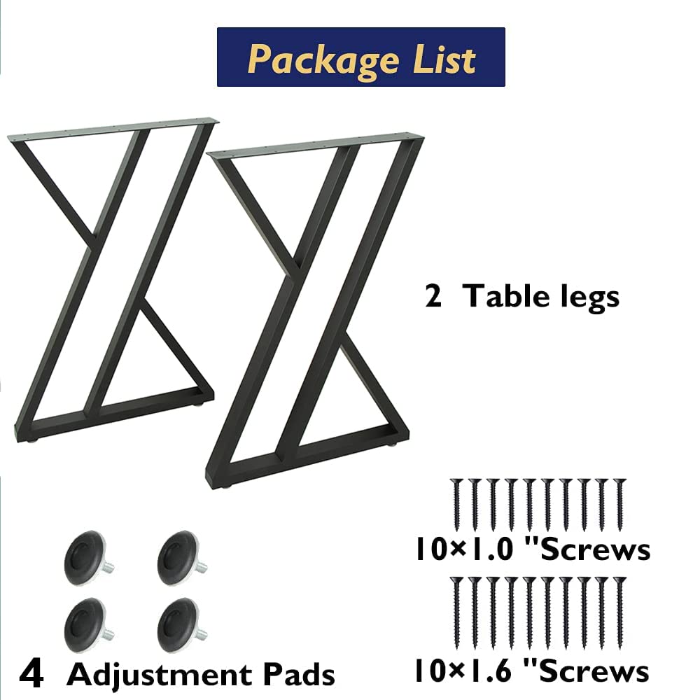 36 Inch Counter Height Table Legs - Heavy Duty Steel Bar Table Base for Kitchen Island, Dining Table, or Outdoor Furniture - Adjustable & Rust-Resistant Metal Legs for Bar, Pub, or Restaurant Use