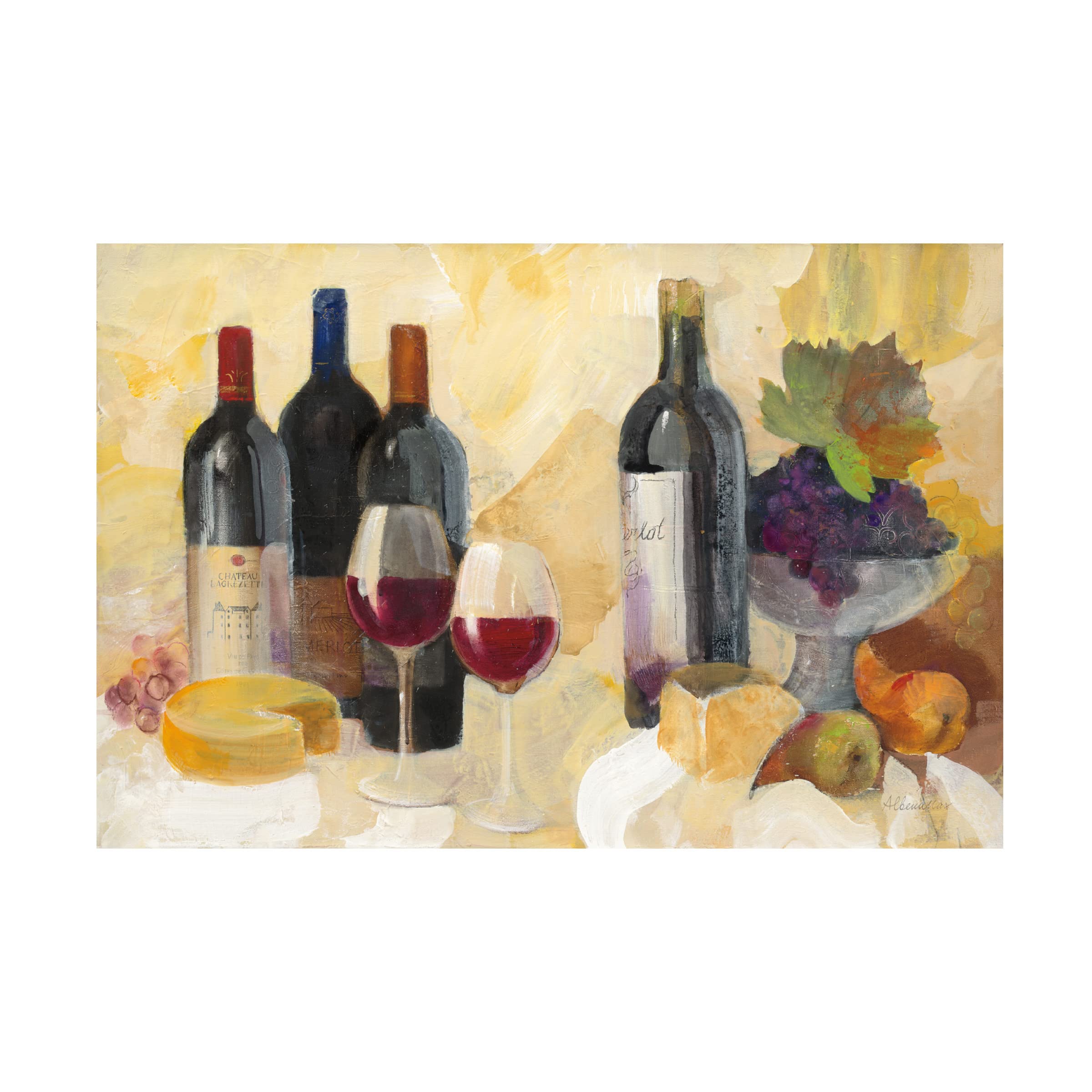 Trademark Fine Art 'Fine Vintage Reds' Canvas Painting by Albena Hristova - Elegant Wall Decor for Living Room, Bedroom & Office