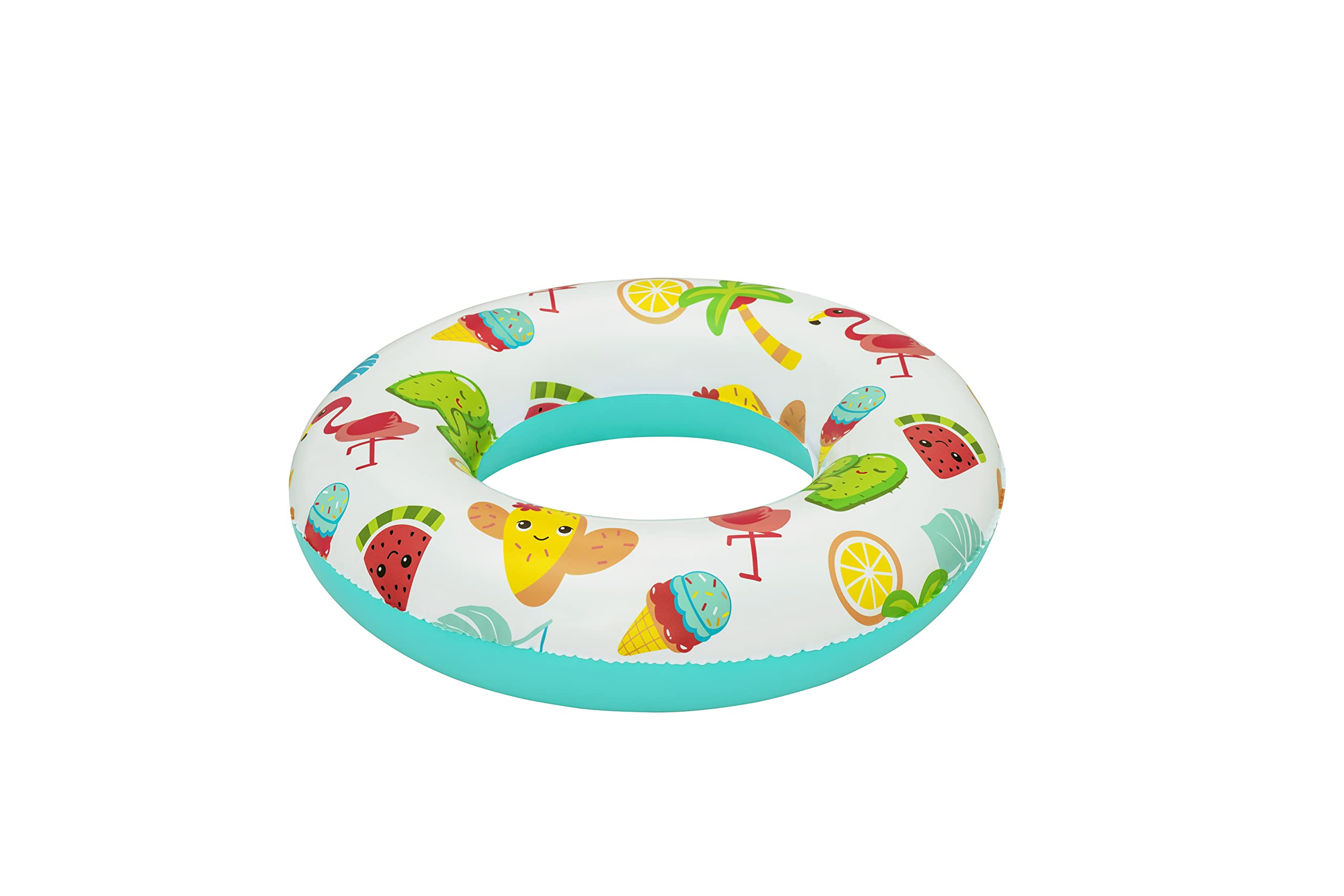 Bestway Inflatable Swimming Ring - Fruit World Design, 61 cm Diameter, Fun Pool Float for Kids & Adults, Perfect for Beach, Pool Parties & Summer Water Activities