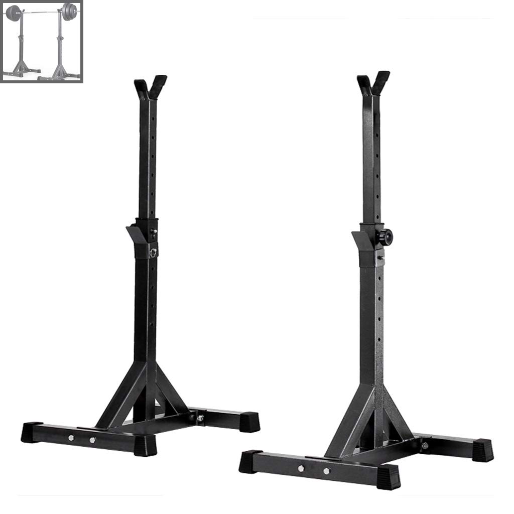 Adjustable Split Barbell Rack & Squat Rack with Weight Bench - Heavy Duty Home Gym Equipment for Strength Training | Perfect for Squats, Bench Press & Full-Body Workouts