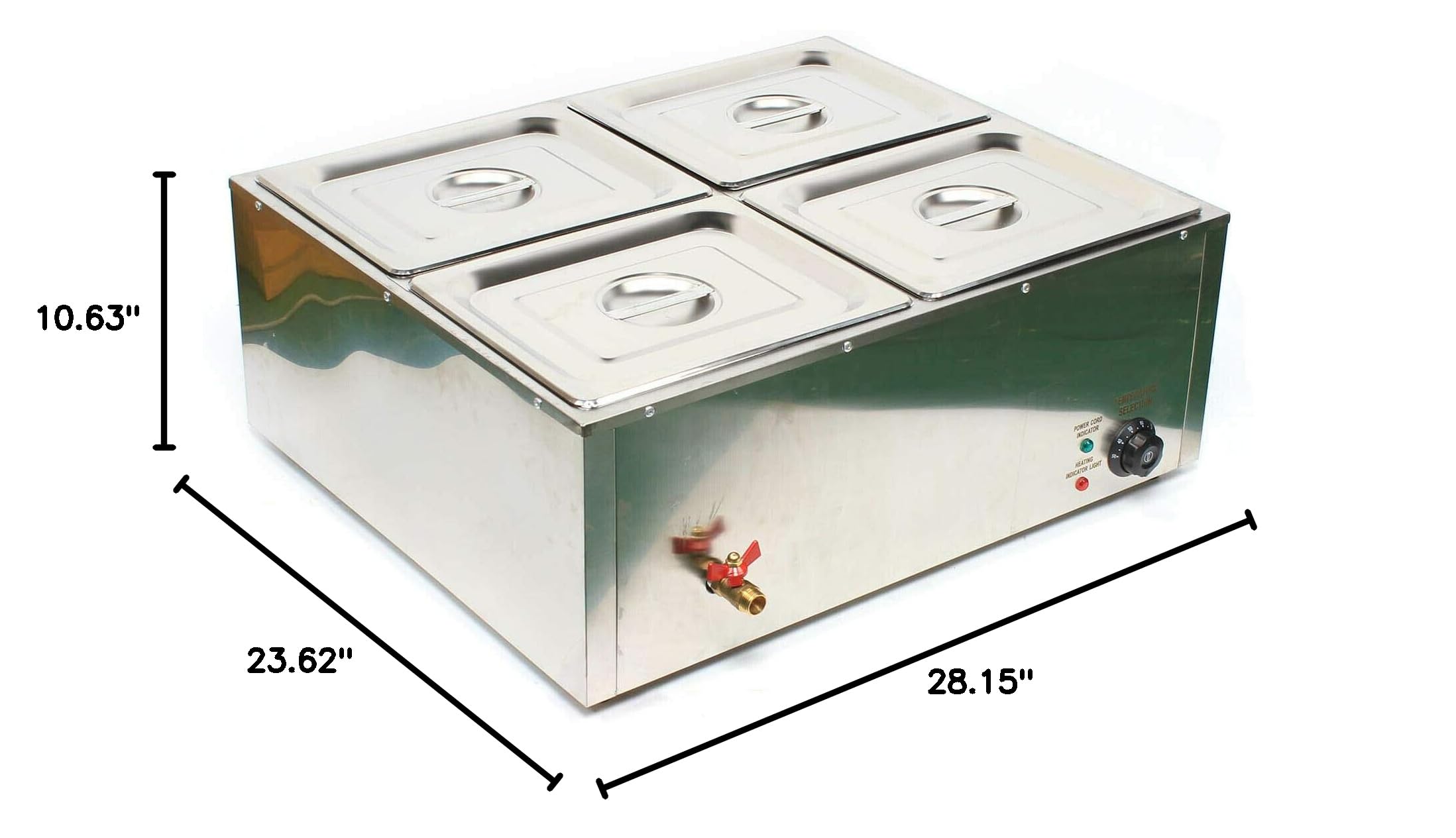 Gdrasuya10 Commercial Food Warmer - 4 Pot Buffet Countertop Steam Table Catering Equipment for Restaurants, Cafes & Catering Services | Perfect for Breakfast Shops, Snack Bars & Buffet Stations