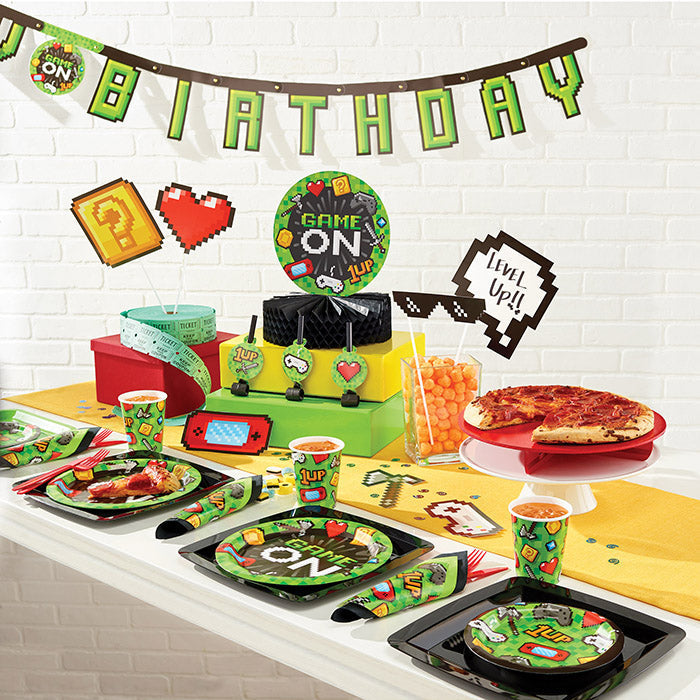 12 Pack Bulk Video Game Themed Happy Birthday Banners - Perfect for Gaming Parties, Decorations & Celebrations