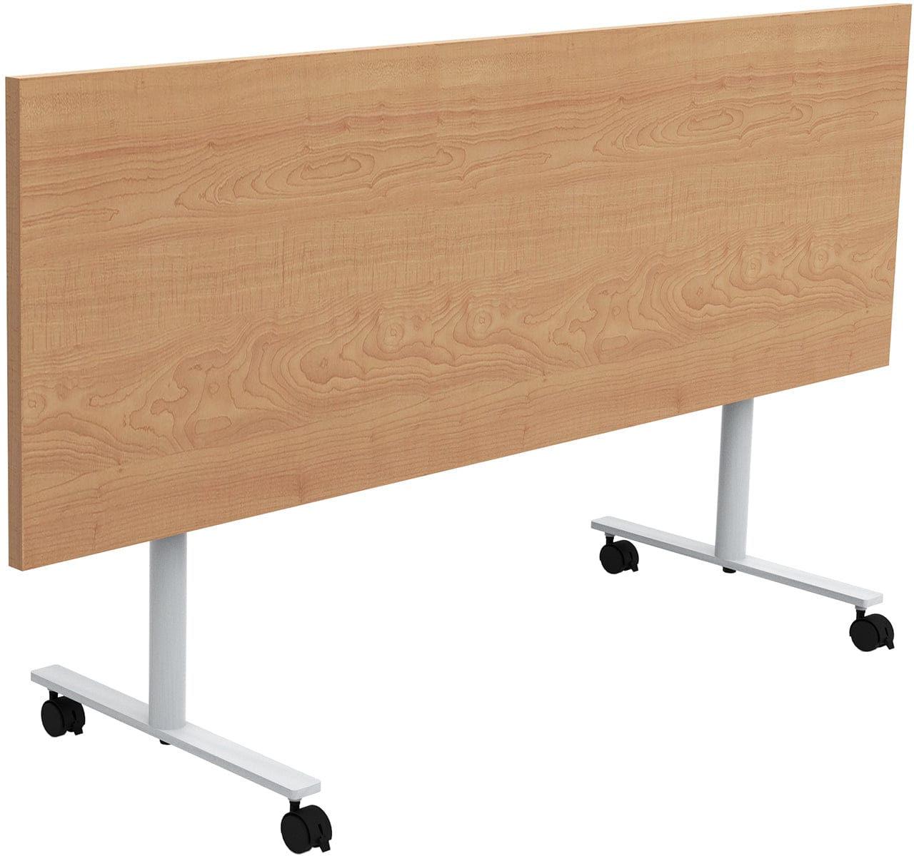 Safco JURNI 72 x 24 Inch Mobile Flip Table with Locking Casters - Adjustable Height Workstation for Office, Classroom, or Home Use [JN7224NFLPCA]