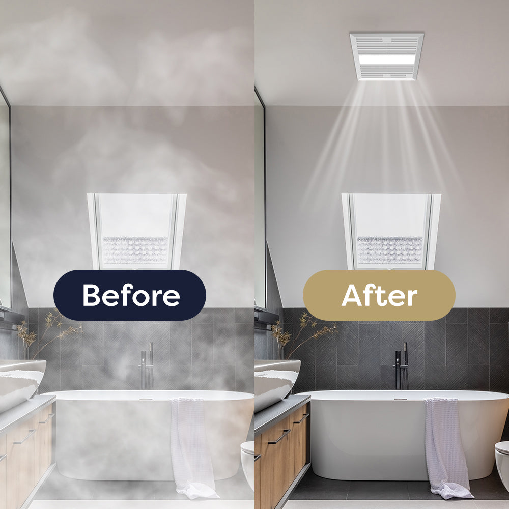 Ciarra Energy Star Certified 11W LED Bathroom Exhaust Fan - Ultra Quiet, Energy Efficient Ventilation System for Home & Commercial Use | Perfect for Bathrooms, Kitchens & Laundry Rooms | CAEFL8