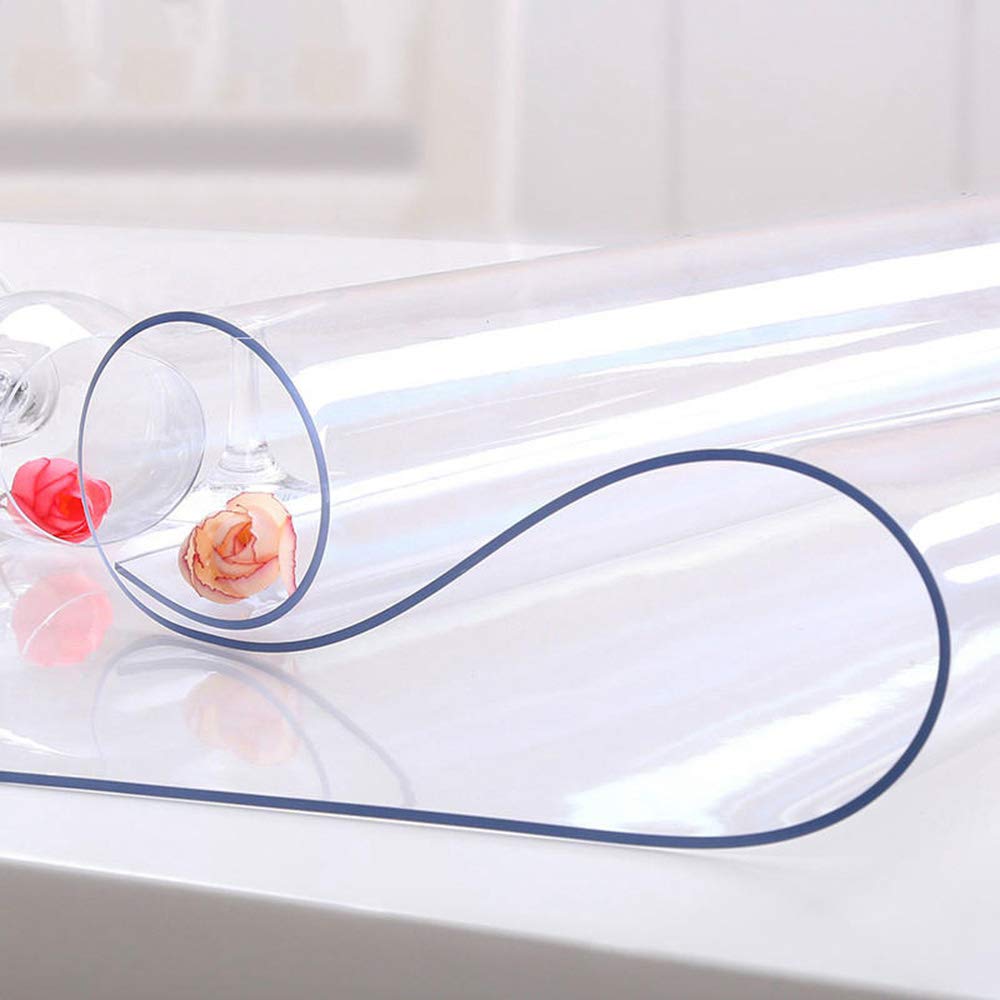 NECAUX 20 x 47.3 Inch Clear Desk Protector Mat - 1.5mm Thick Plastic Table Cover for Office Desk, Coffee Table, Sofa Table & Media Stand - Perfect for Home Office, Dining Room & Living Room Protection