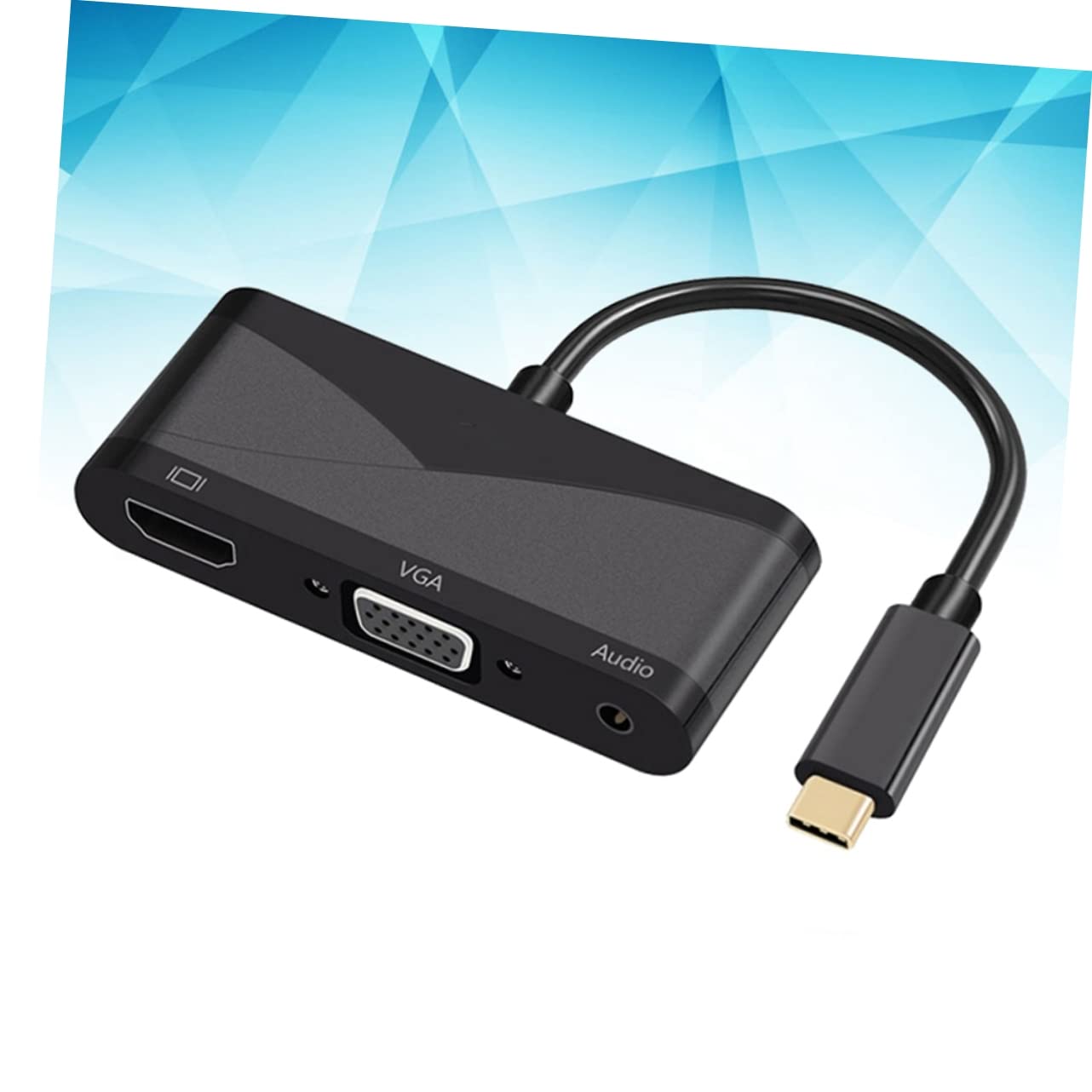 HOMSFOU USB C to VGA Adapter with Audio - USB Type C to VGA Converter Cable for MacBook Pro, Dell XPS, HP Laptop - Perfect for Presentations, Home Office & Conference Room Setups