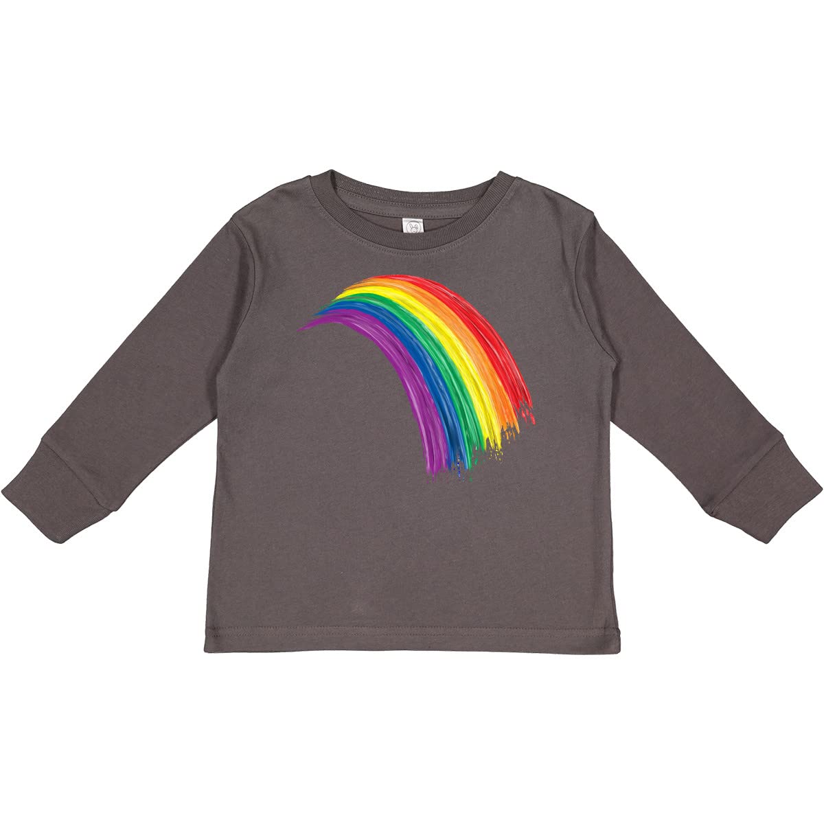 Inktastic Pride Rainbow Paint in Oils Toddler Long Sleeve T-Shirt - LGBTQ+ Kids Apparel for Pride Parades, School & Family Events