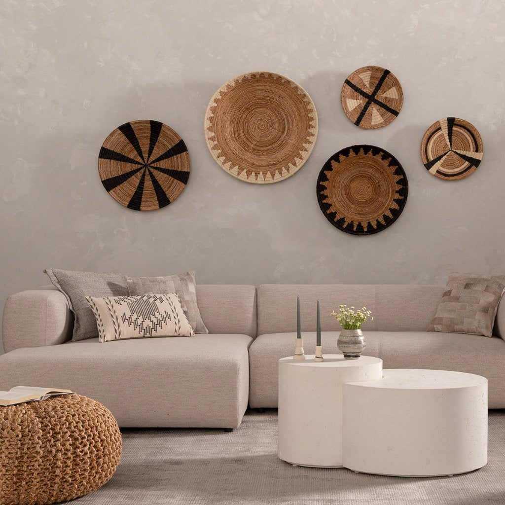 Modern Meza Nesting Coffee Table Set - Textured White Finish - Perfect for Small Living Rooms, Apartments & Cozy Spaces