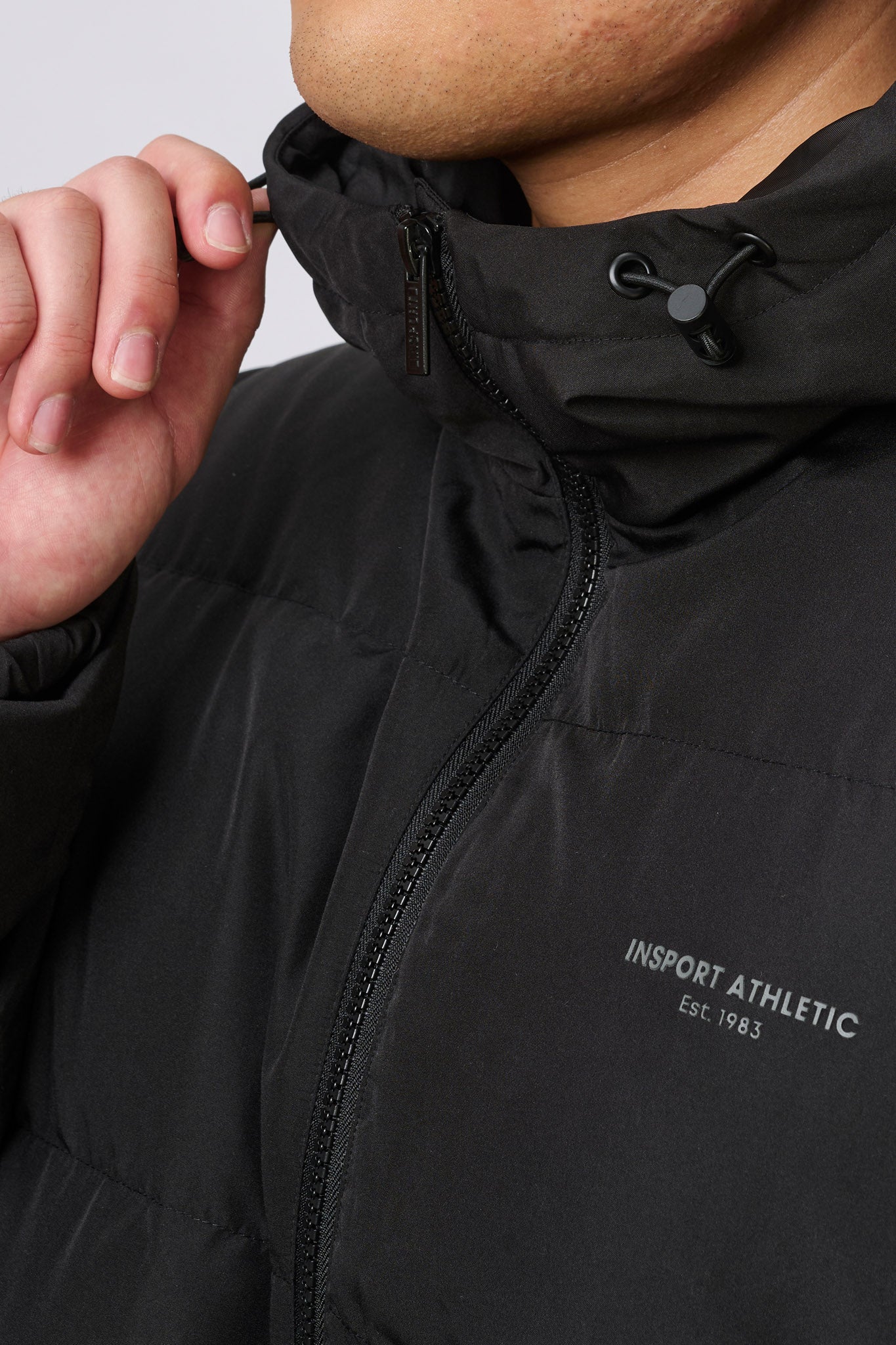 INSPORT Men's Hooded Puffer Jacket - Lightweight Winter Coat, Waterproof Windbreaker for Outdoor Activities | Black | Cold Weather, Hiking, Camping, Travel