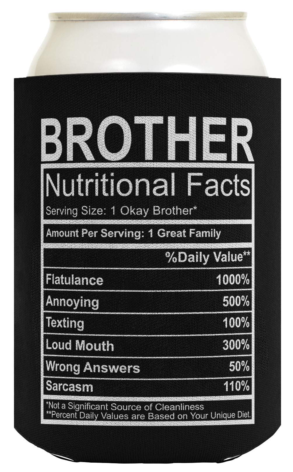Little Brother Big Brother Gifts - 48-Pack Black Can Coolers for Drinks | Insulated Beverage Sleeves | Perfect for Parties, BBQs & Family Gatherings