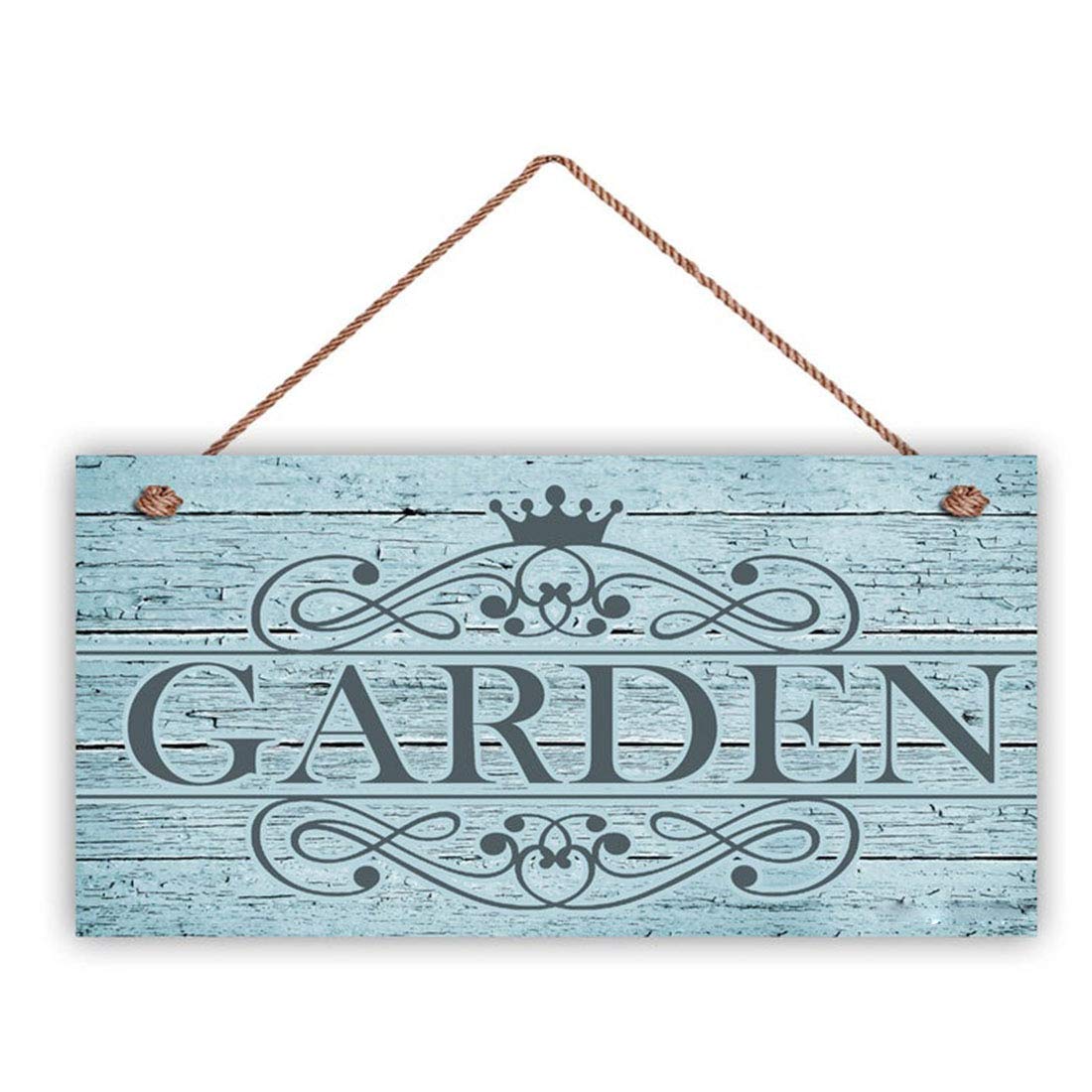 XIUXZMM Blue Distressed Wood Garden Sign - 6