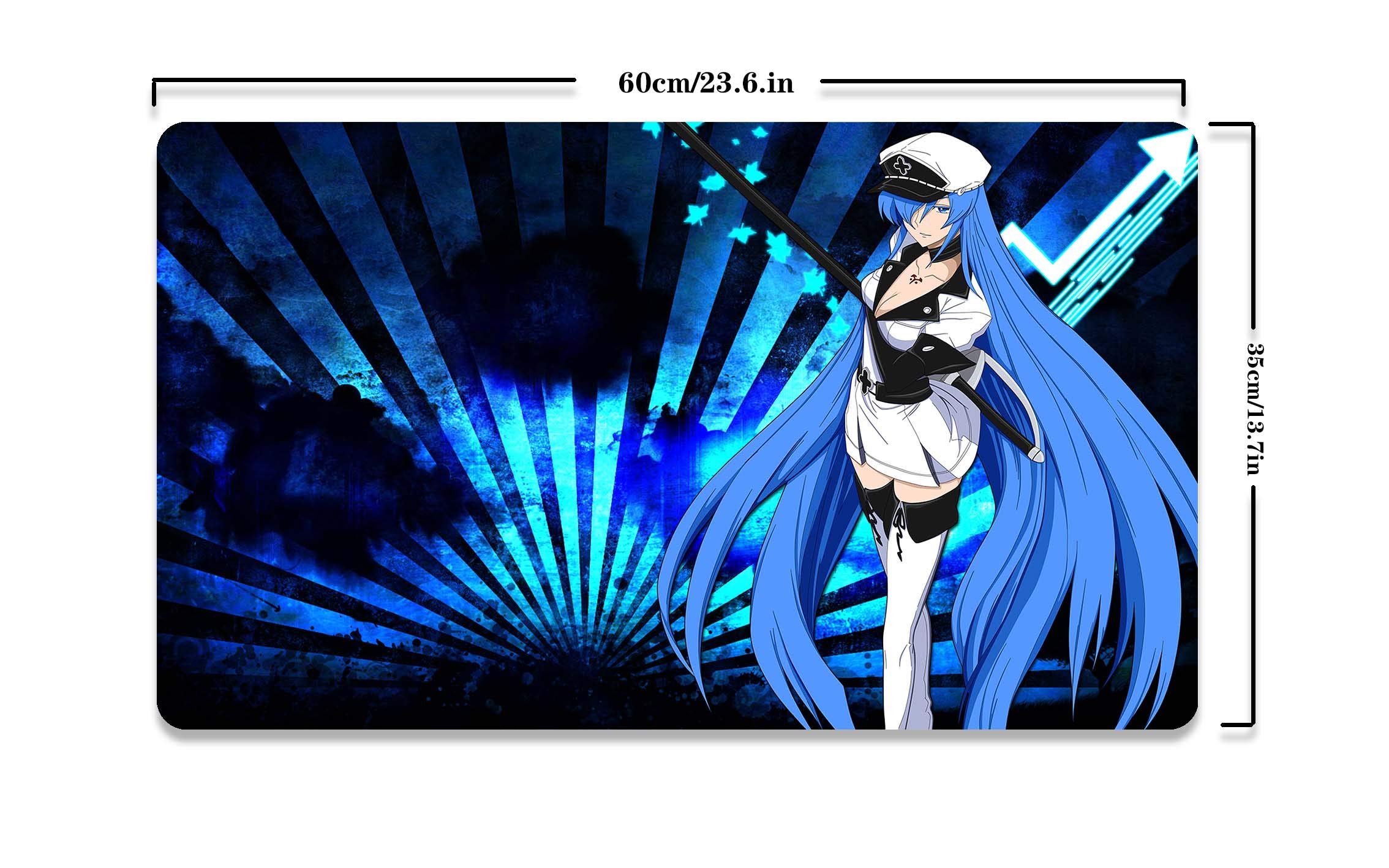 Anime Gaming Mouse Pad - Akame ga Kill! Large Desk Mat for Computer & Keyboard (Esdeath, Night Raid Design) - Non-Slip Surface for PC, Office & Gaming Setup