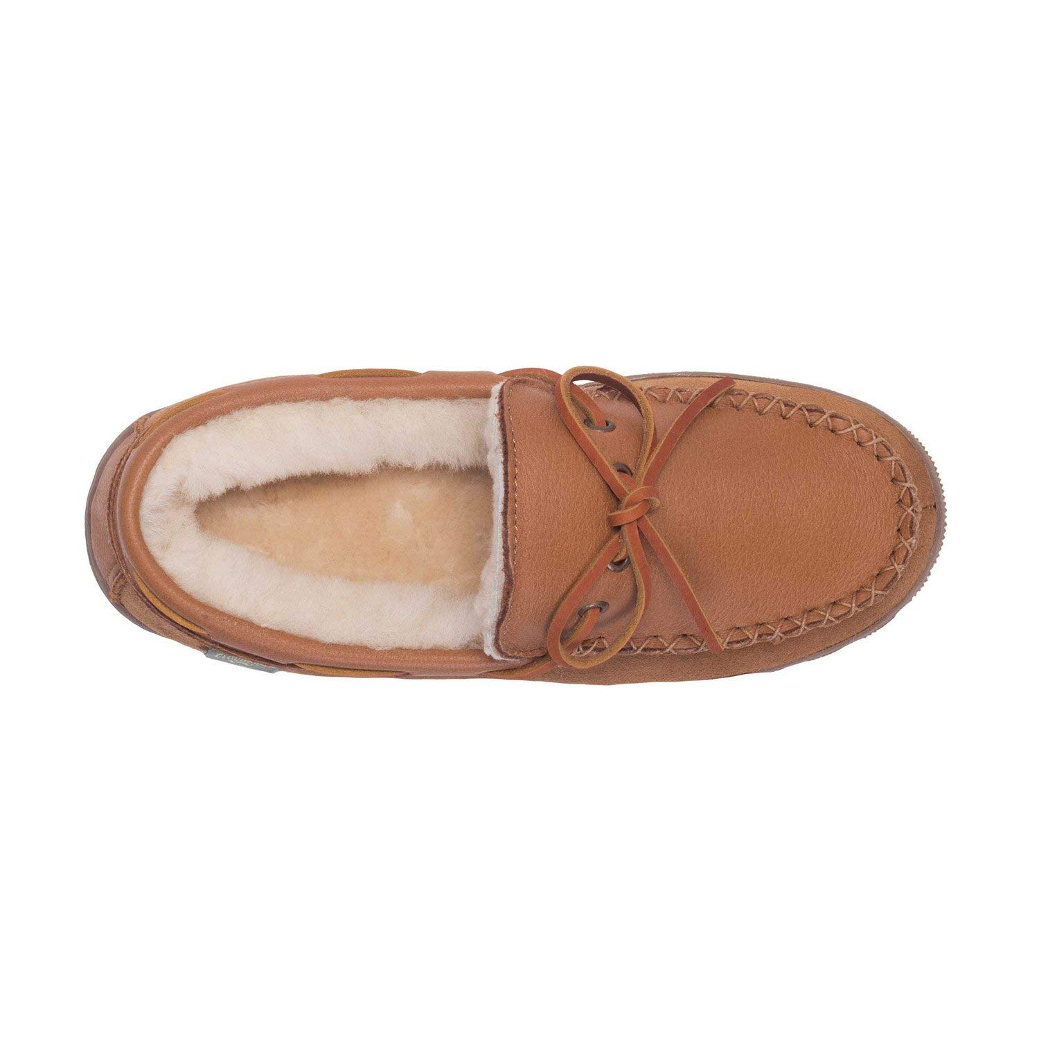 **Genuine Sheepskin & Cowhide Suede Men's Moccasin Slippers – Indoor & Outdoor Comfort – Chestnut Brown – Perfect for Home, Travel & Casual Wear**