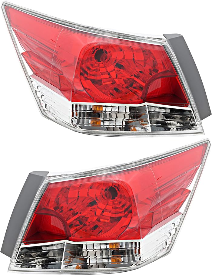 Honda Accord Sedan Tail Lights Lamps Set (2008-2012) - Left & Right Pair for Driver & Passenger Side | Perfect for Night Driving & Enhanced Safety