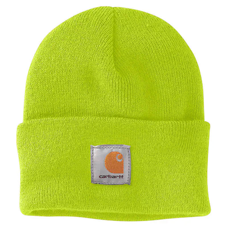 Carhartt Kids Acrylic Beanie in Brite Lime - Warm Winter Hat for Boys & Girls - Perfect for Outdoor Activities, Skiing, and Snow Play