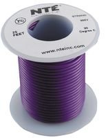 NTE ELECTRONICS WH22-07-25 22AWG Hook-Up Wire, 25FT Violet PVC Insulated Copper Wire (10 Pieces) - Perfect for DIY Electronics, Automotive Wiring, and Home Electrical Projects