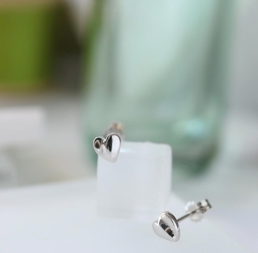 Sweet Heart Stud Earrings for Women - Miniature Gold Plated Cute Heart Earrings - Perfect for Valentine's Day, Anniversary & Everyday Wear