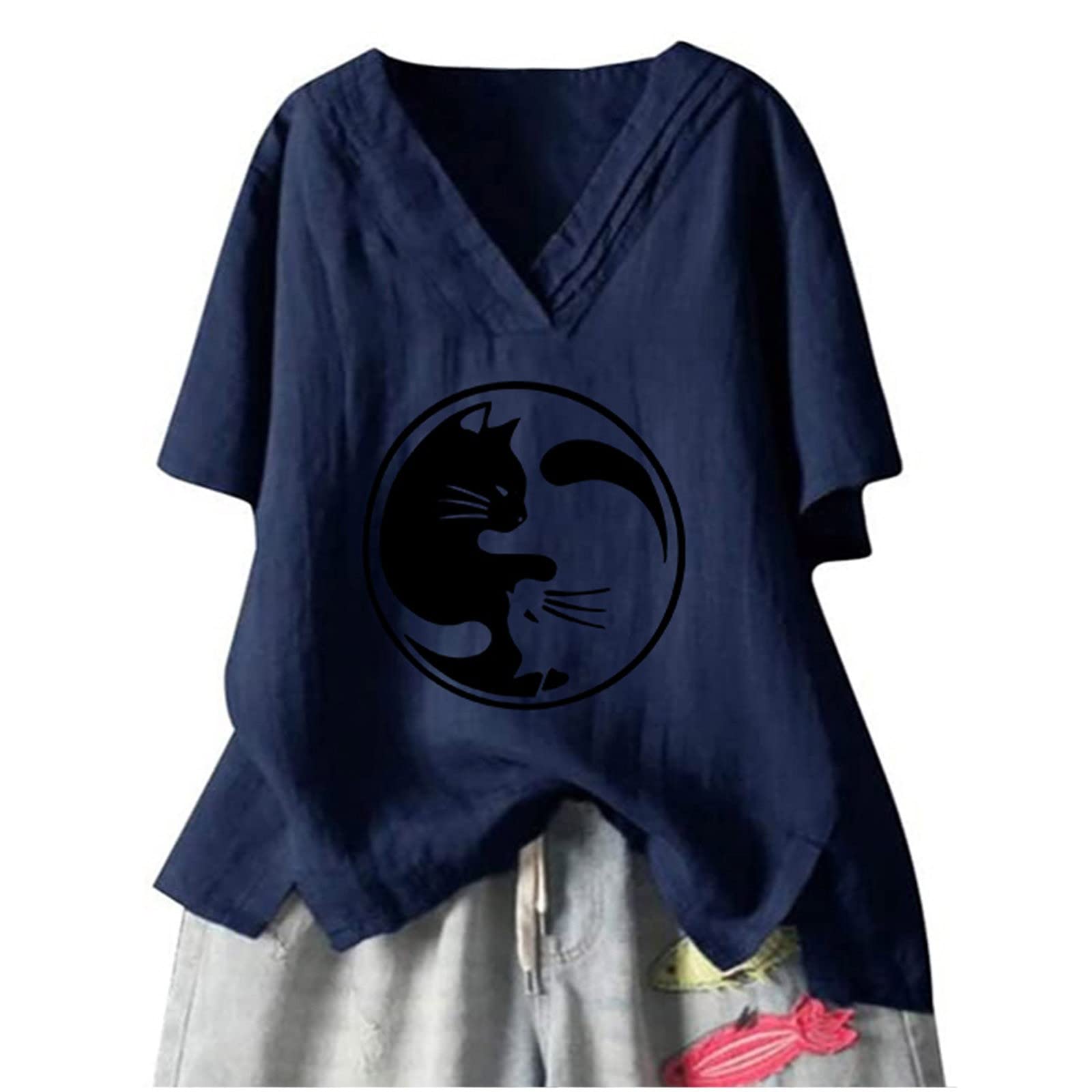Women's Flowy Tunic Tops - Short Sleeve T-Shirt for Casual Wear | Summer Blouse, Loose Fit Shirt for Outfits, Beach & Everyday Style