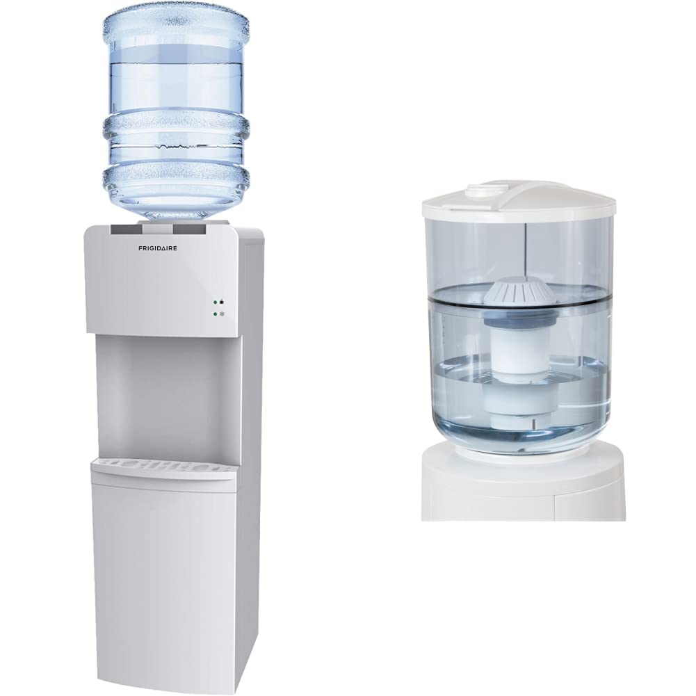 Frigidaire EFWC498 White Water Cooler Dispenser with Vitapur GWF8 Top-Load Water Filtration System - Perfect for Home, Office & Kitchen Hydration