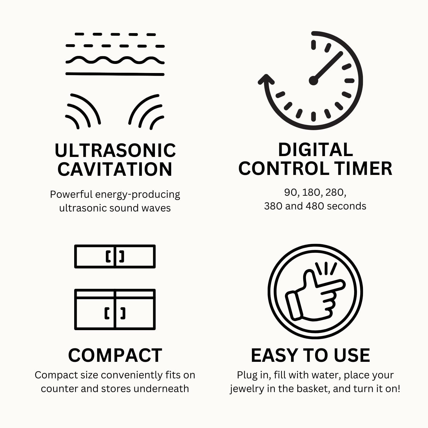 GemOro 1.2-Quart Ultrasonic Jewelry Cleaner with Digital Timer - Professional Cleaning Machine for Rings, Watches, Glasses & Earrings | Perfect for Home, Jewelry Stores & Spa Use (Model 1785)