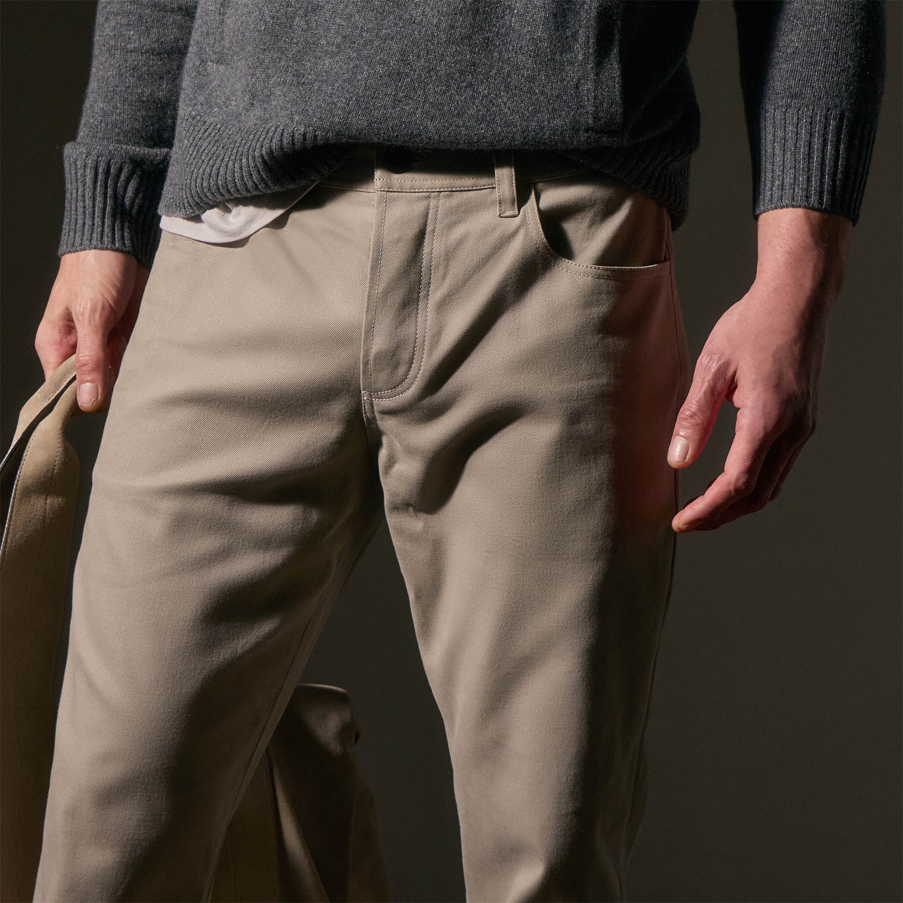 Luxury Cashmere Touch 5-Pocket Pants for Women - Soft Light Tan Comfort Stretch Trousers | Perfect for Office, Travel & Casual Wear