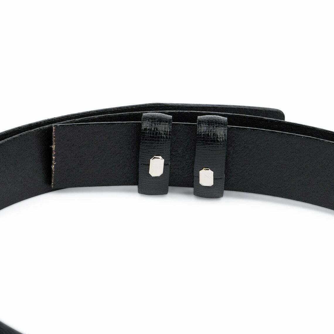 1 Inch Black Saffiano Leather Belt for Men & Women - Slim Dress Belt Compatible with Cartier Buckles - Perfect for Office, Formal Events & Daily Wear