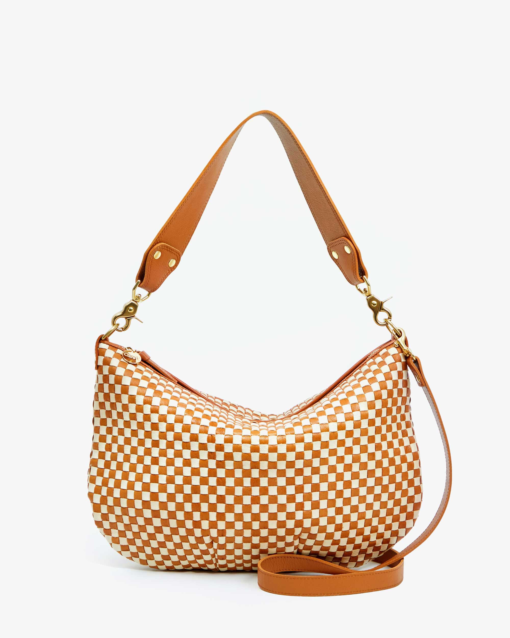 Moyen Messenger Bag - Natural Cream Woven Checker Pattern Crossbody Bag for Women & Men - Perfect for Work, Travel & Daily Commute