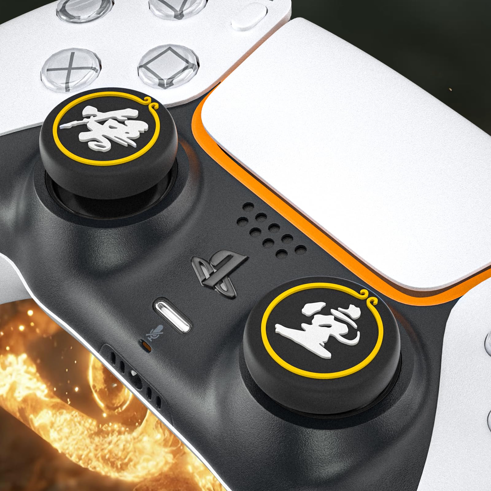 ECHZOVE Switch Pro Thumb Grips - Compatible with PS5, PS4, Xbox - Black Myth Wukong for Gaming