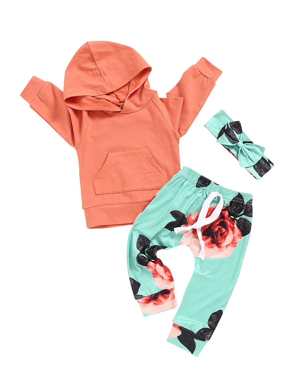 Adorable Baby Girl Outfit - Soft Long Sleeve Sweatshirt & Floral Print Pants Set | Toddler Fall Clothes | Perfect for Playdates, Family Photos & Seasonal Outings