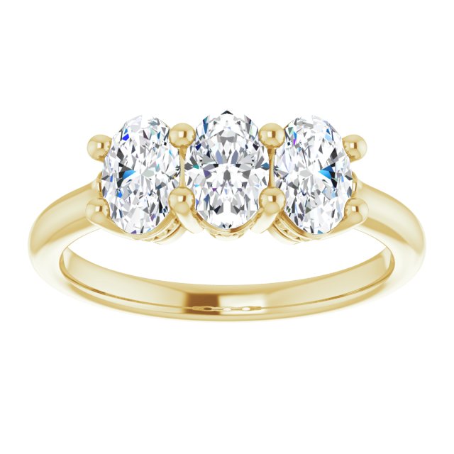 0.63 Carat Oval Cut Diamond 3-Stone Milgrain Wedding Band - Elegant Engagement Ring for Women, Perfect for Proposals, Anniversaries & Special Occasions