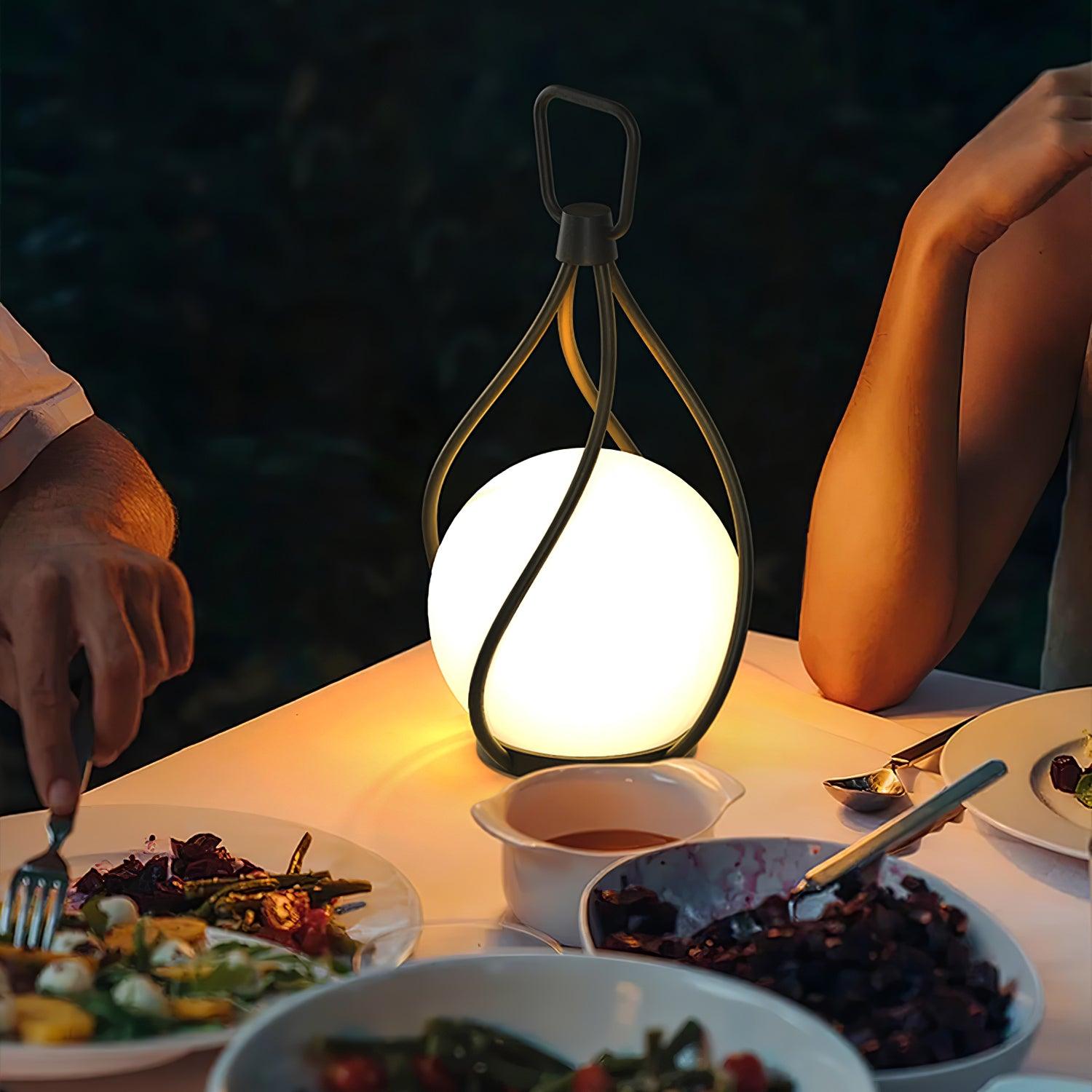 Eclisse Orb Rechargeable LED Table Lamp - Modern Portable Night Light for Bedroom, Living Room, and Outdoor Use
