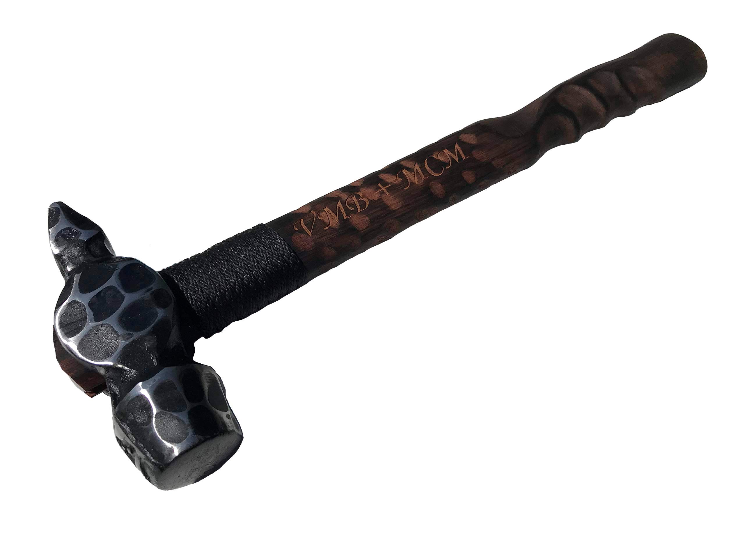 Hand Forged Steel Hammer - Viking Axe & Blacksmith Tool for Men | Durable Iron Gift for Him, Birthday Present for Handyman | Perfect for DIY Projects, Woodworking & Outdoor Adventures