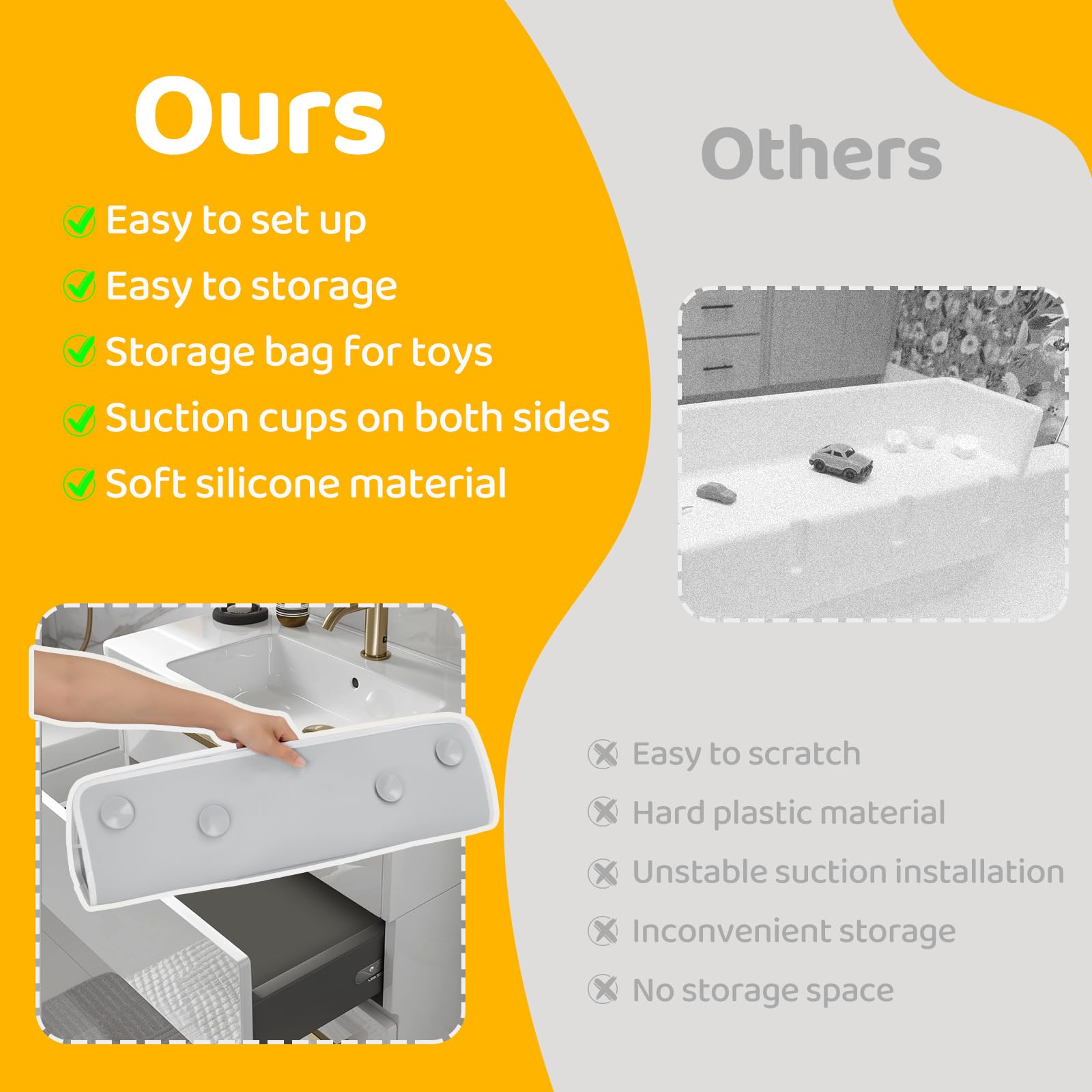 2 Pcs Bathtub Splash Guard for Kids - 43
