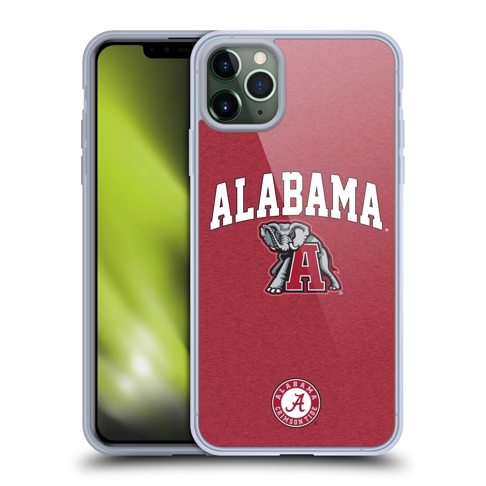 Official University of Alabama UA Campus Logotype iPhone 11 Pro Max Case - Soft Gel Protective Cover for Apple iPhone 11 Pro Max - Perfect for Game Days, School Pride & Everyday Use