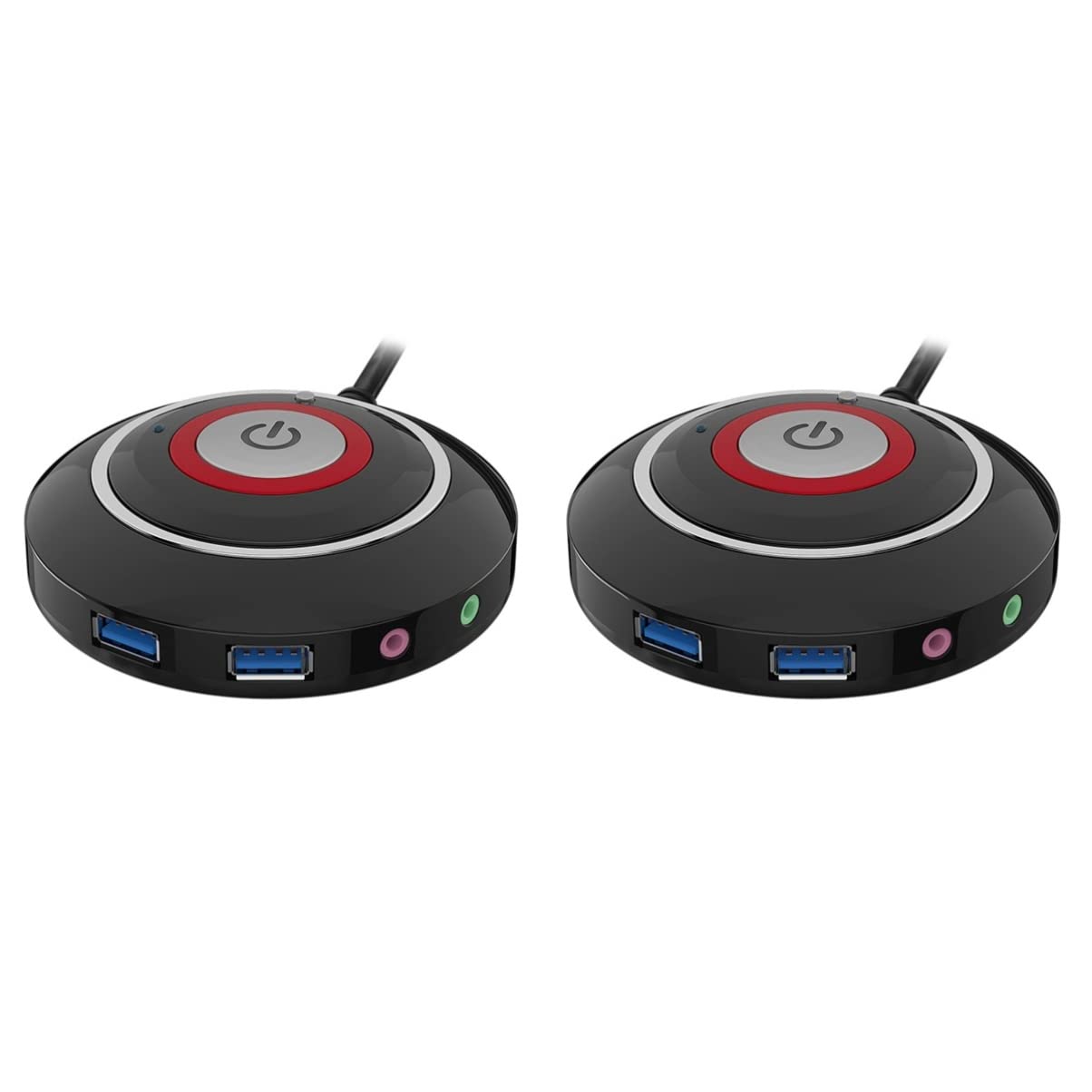 Mobestech 2-Pack PC Reset & Power Buttons with USB Audio Ports - Replacement Computer Case Buttons for Desktop PC Repair & Upgrades | Perfect for DIY Computer Builds & Maintenance