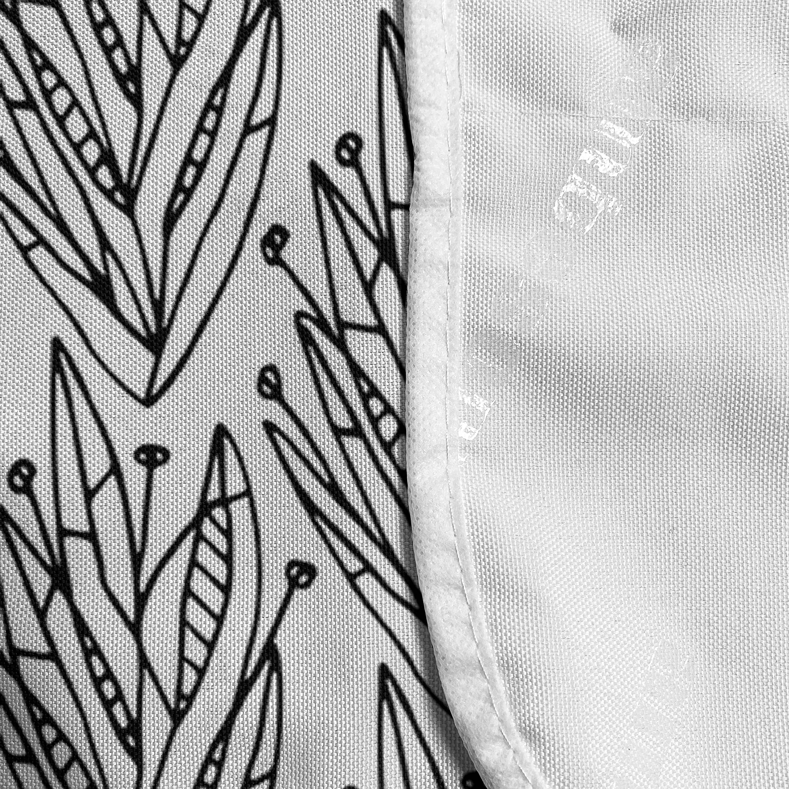 Ambesonne Botanical Microwave Cover - Hand Painted Foliage Design, Waterproof Kitchen Organizer with Pockets, 36x12 Inches, Charcoal Grey & Coconut - Perfect for Protecting Appliances & Organizing Kitchen Essentials