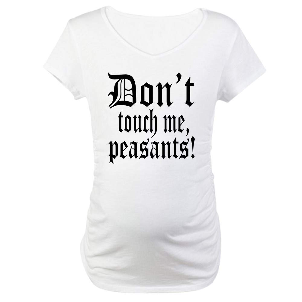 Funny 'Don't Touch Me Peasants' Maternity T-Shirt for Pregnant Women - Comfortable Cotton Pregnancy Tee for Moms-to-Be | Perfect for Baby Showers, Pregnancy Announcements & Maternity Photos