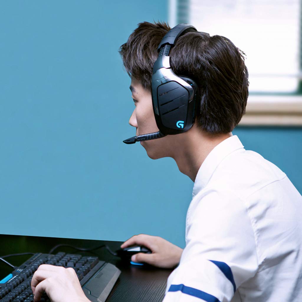 Logitech G933 Wireless Gaming Headset with 7.1 Surround Sound - 981-000599 | Noise Cancelling Mic, RGB Lighting, 15-Hour Battery for PC, PS4, Xbox - Perfect for FPS, Streaming & Esports