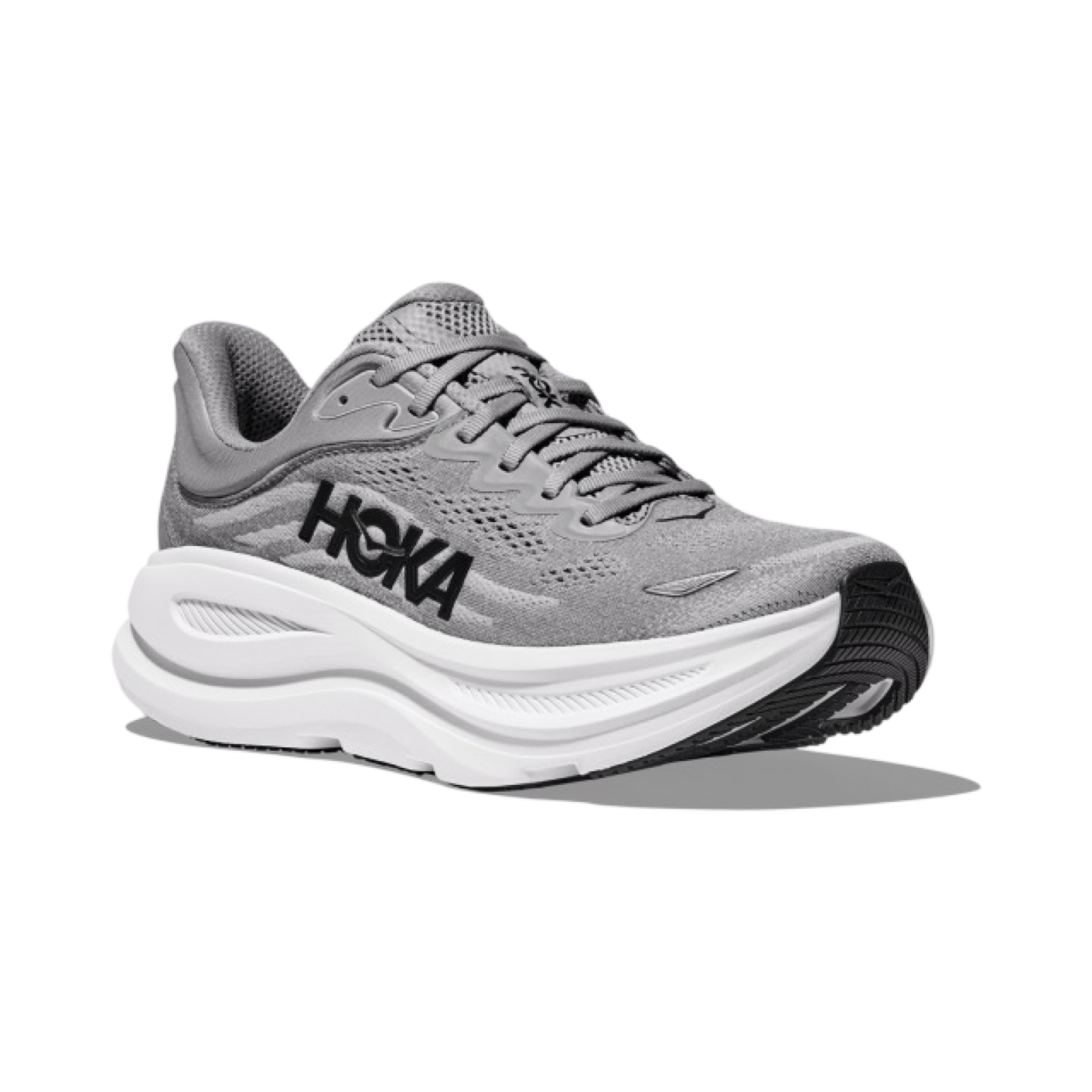 Hoka Bondi 9 Men's Running Shoes 2E Wide Width - Galactic Grey/Stellar Grey - Cushioned Road Running & Walking Shoes for Men with Arch Support