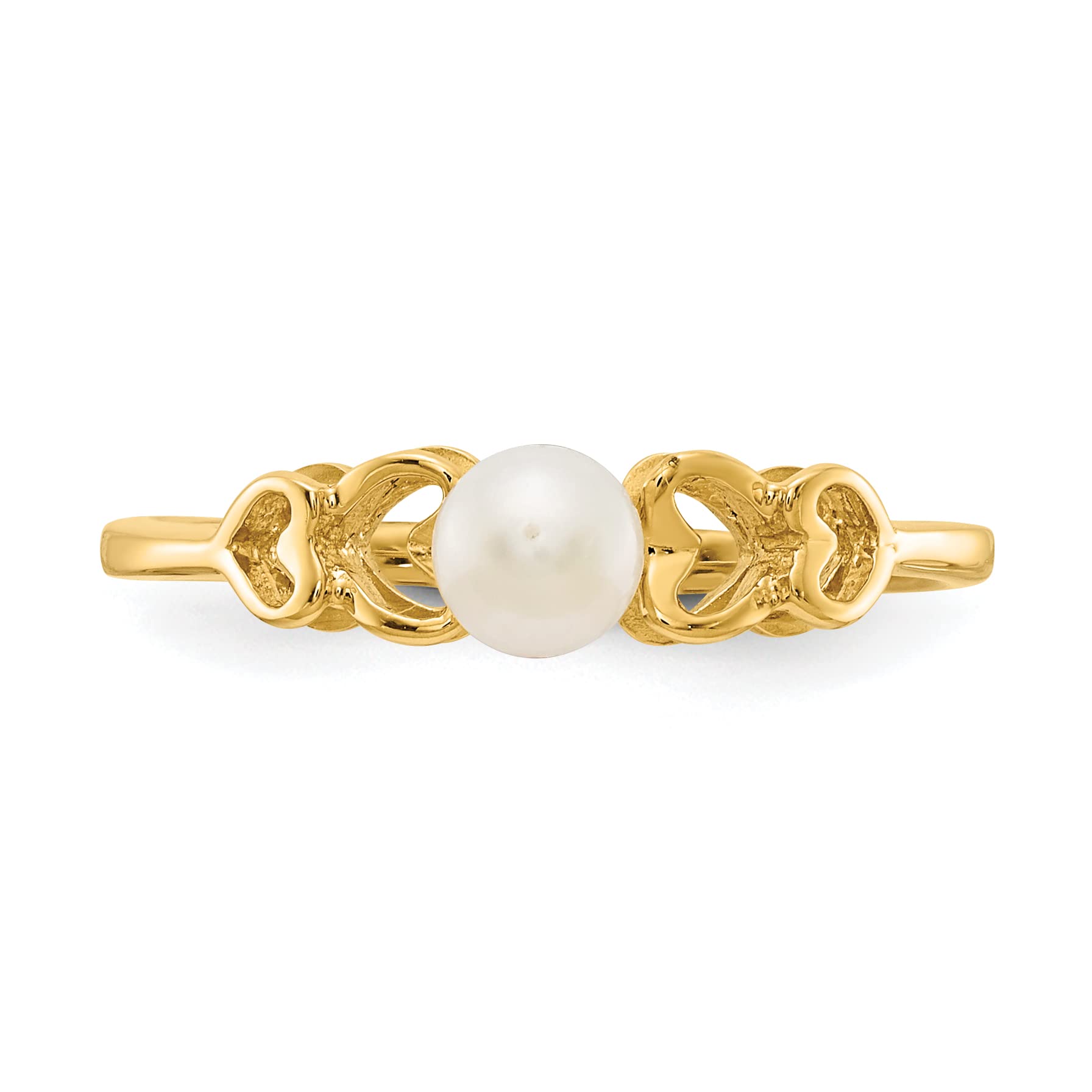 14K White Gold 4mm Freshwater Cultured Pearl Ring for Women - Elegant Bridal Jewelry, Anniversary Gift & Everyday Wear