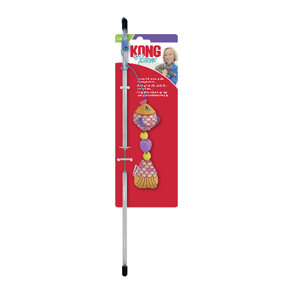 KONG Scrattles Fish Teaser Cat Toy - Interactive Cat Toy with Catnip for Indoor Play, Exercise & Mental Stimulation - Perfect for Kittens & Adult Cats