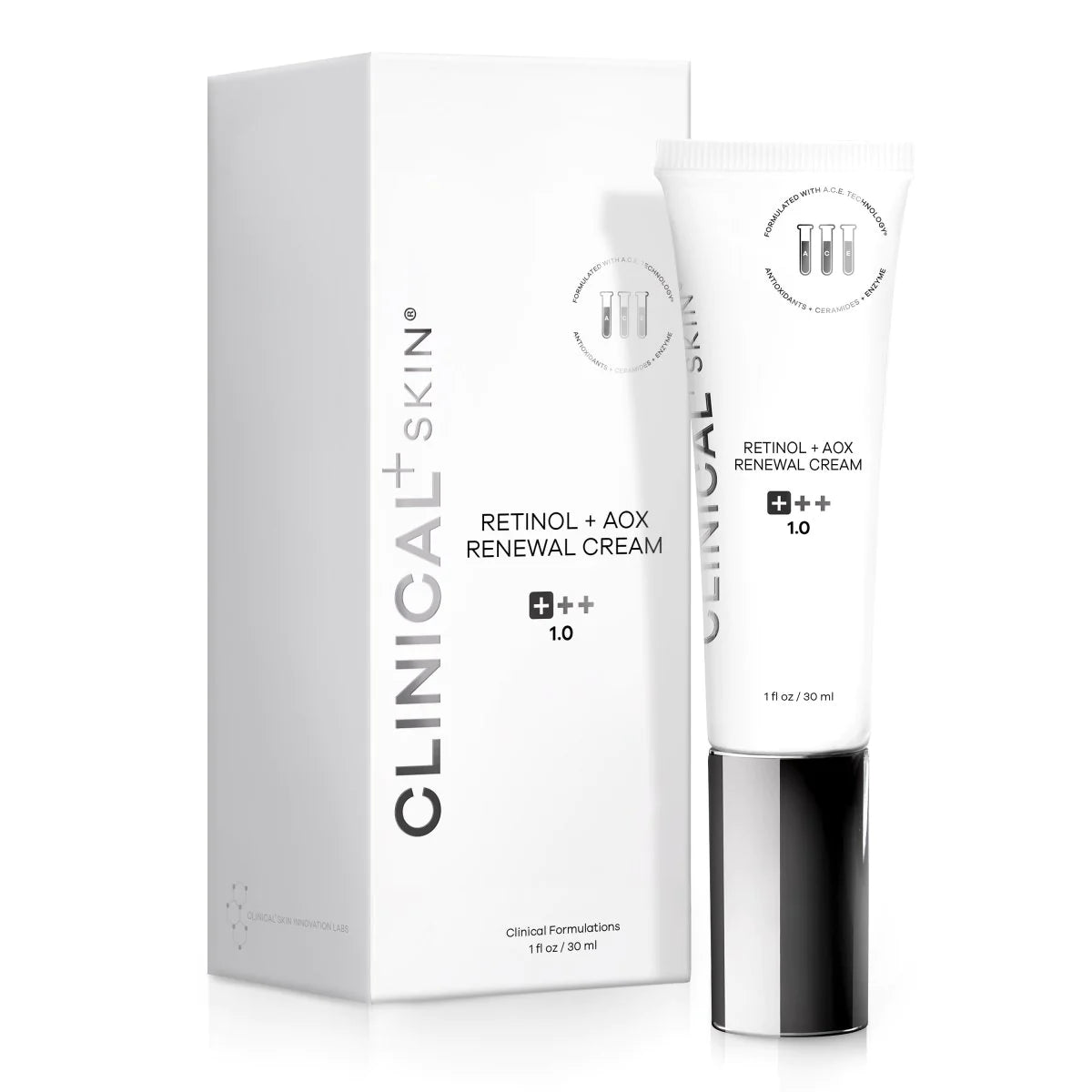 Retinol + Antioxidant Renewal Cream for Skin - Anti-Aging Face Moisturizer with Clinical Results | Sample Size for Travel & Nighttime Skincare Routine