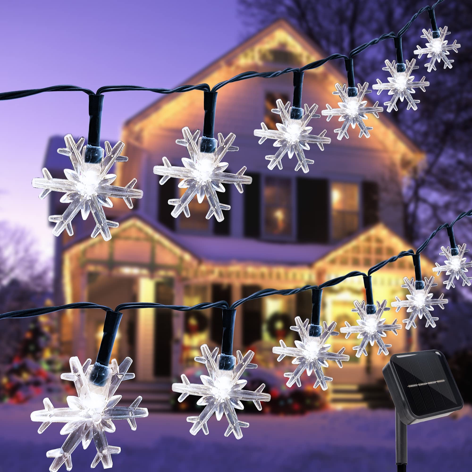 Twinkle Star 100 LED 33 FT Solar Powered Outdoor Christmas Lights - 8 Lighting Modes Waterproof Fairy String Lights for Holiday Decorations, Xmas Tree, Garden, Wedding Party & New Year Celebration | Perfect for Patio, Backyard, Porch and Indoor Festive Decor