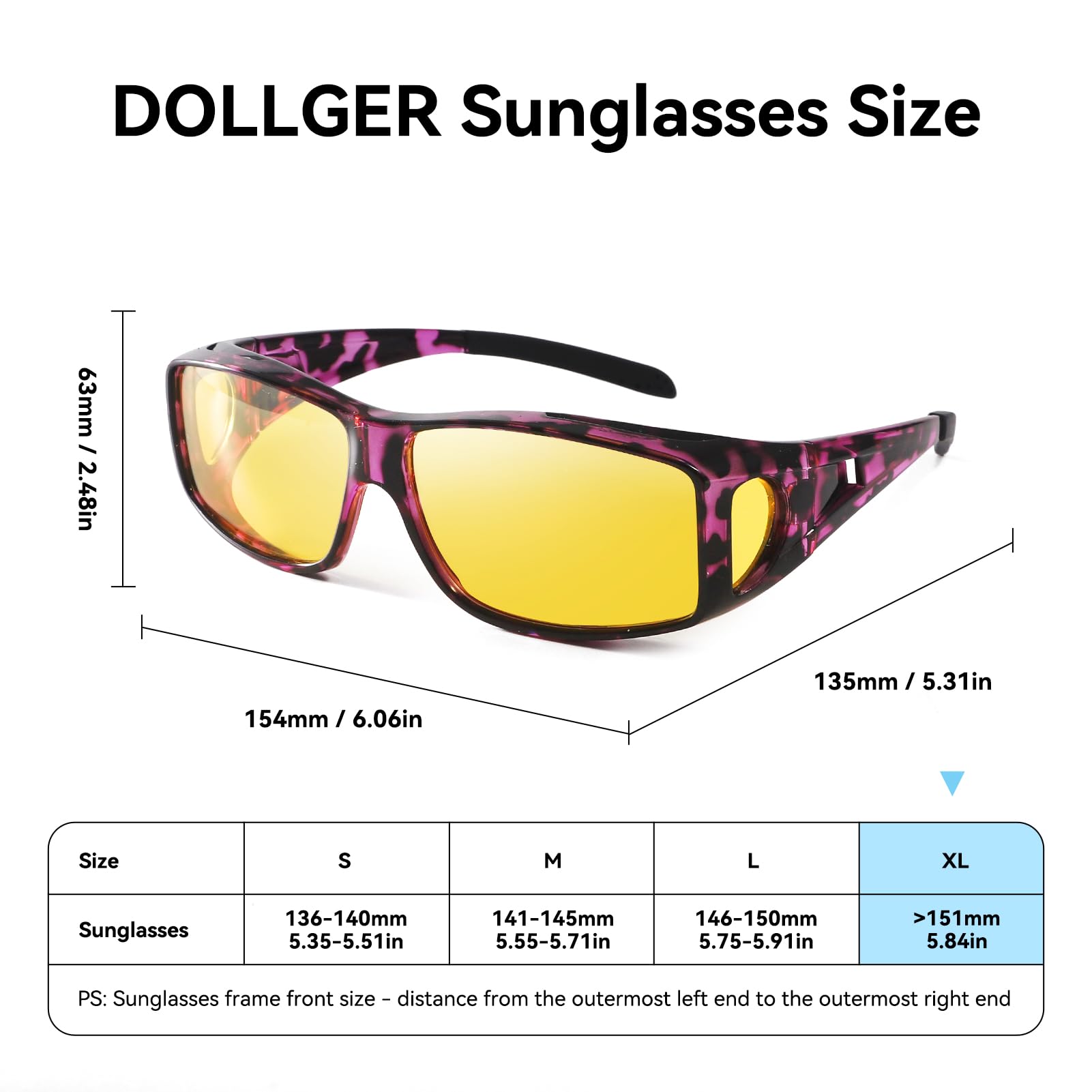 Night Vision Glasses for Men & Women - Anti Glare Yellow Lens, Fit Over Prescription Eyewear | Perfect for Driving, Hunting & Low Light Activities