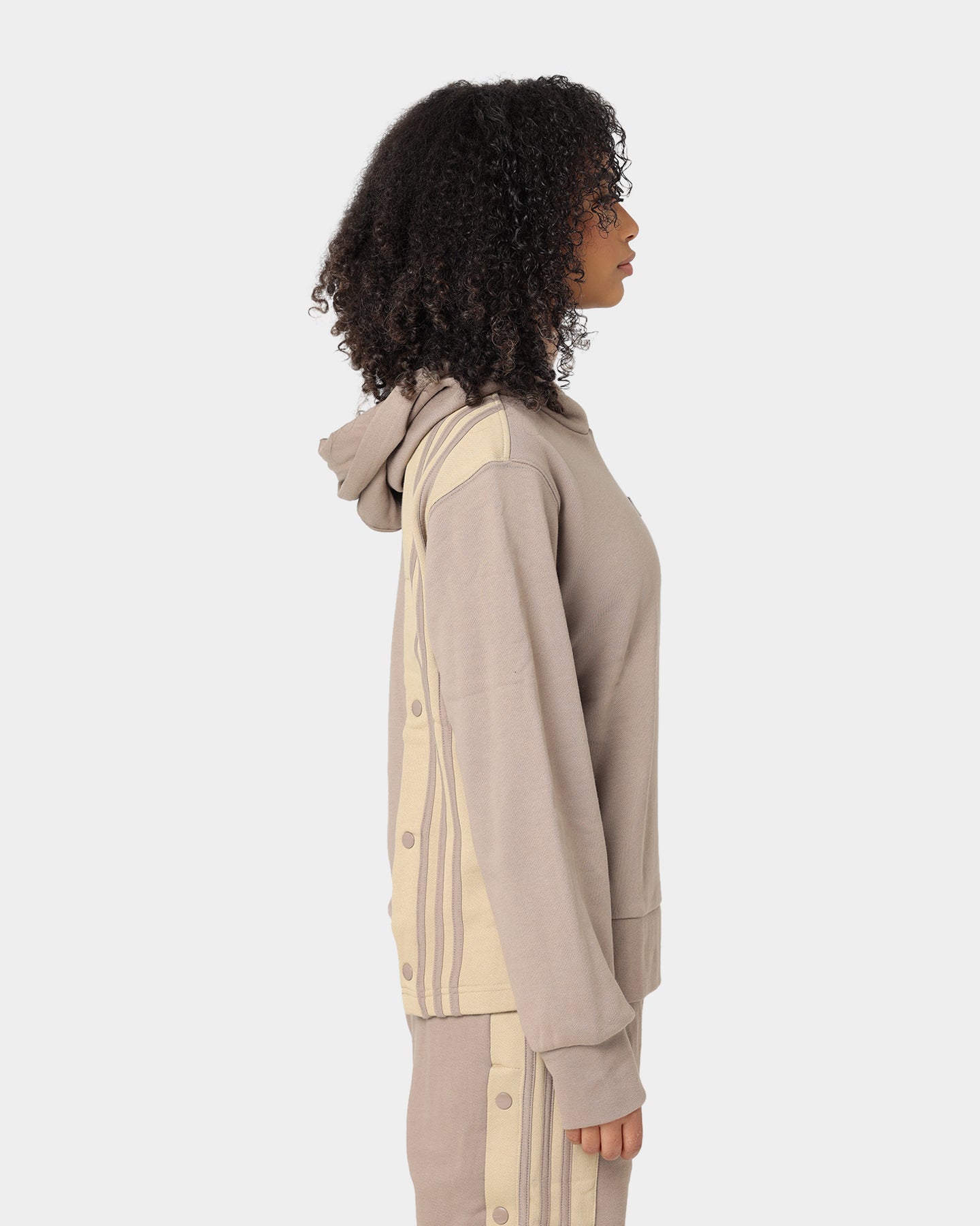 Adidas Women's Adibreak Hoodie - Brown/Beige | Comfortable Fleece Pullover for Casual Wear, Gym & Street Style | Perfect for Running, Yoga & Everyday Outfits