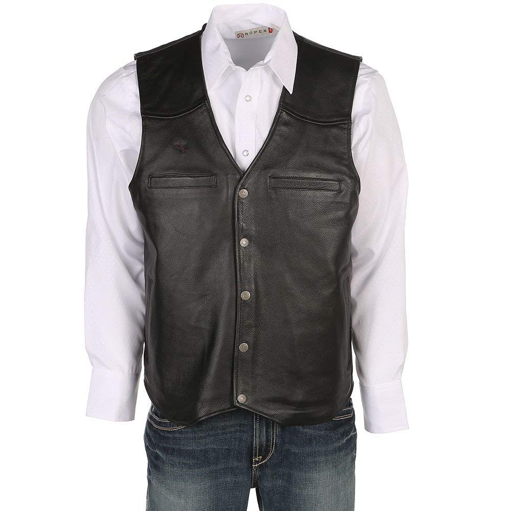 Wyoming Traders Men's Black Dover Leather Concealed Carry Vest - XL | Concealed Carry Holster for Everyday Wear & Outdoor Activities