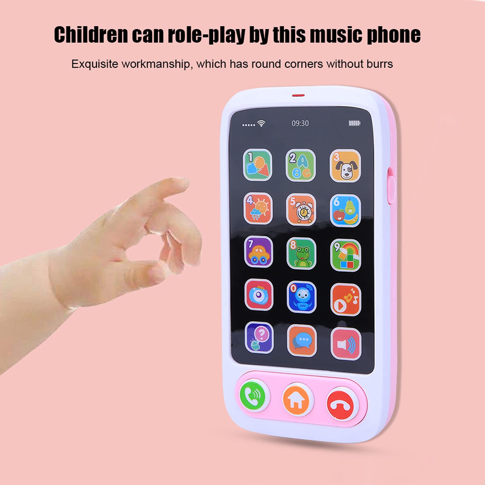 **Kids Smartphone Toy - Light Up & Music Educational Learning Phone for Toddlers, Pretend Play Call & Chat Toy for Children (Pink) - Perfect for Role Play & Early Learning Fun**