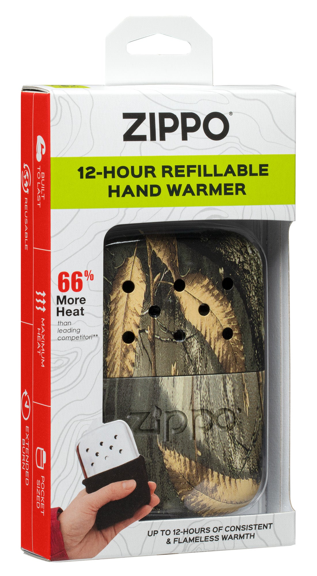 12 Hour Realtree® Edge Refillable Hand Warmer - Reusable Pocket Warmers for Hunting, Camping & Winter Outdoor Activities